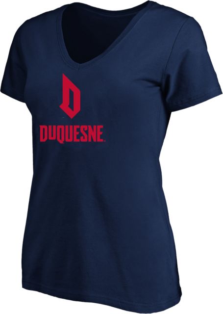 Duquesne Womens Plus V Neck T Shirt Duquesne - Primary Athletic Logo - PLUS - ONLINE ONLY