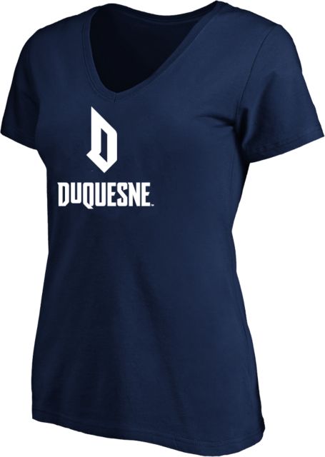 Duquesne Womens Plus V Neck T Shirt Duquesne - Primary Athletic Logo - PLUS - ONLINE ONLY