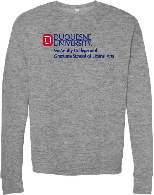 Duquesne Bella + Canvas Fleece Crew Duquesne - McAnulty College and Graduate School of Liberal Arts - ONLINE ONLY