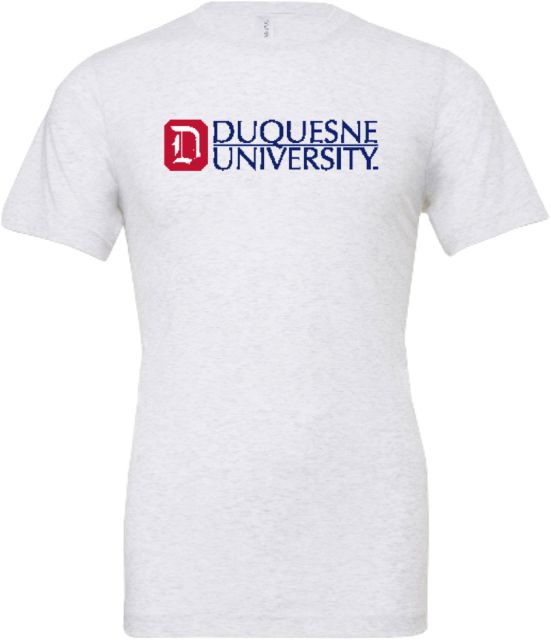 Duquesne Bella + Canvas Ash Jersey Cotton T Shirt Duquesne University Logomark - ONLINE ONLY