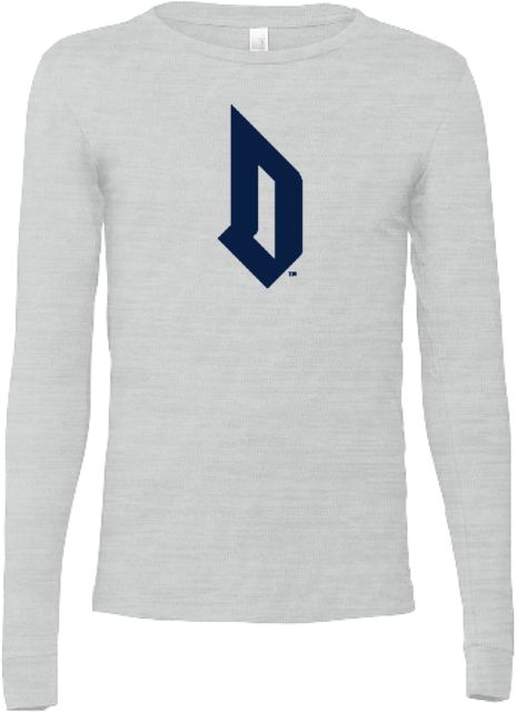 Duquesne Bella + Canvas Ash Jersey Cotton Long Sleeve T Shirt Duquesne - Primary Athletic Monogram - ONLINE ONLY