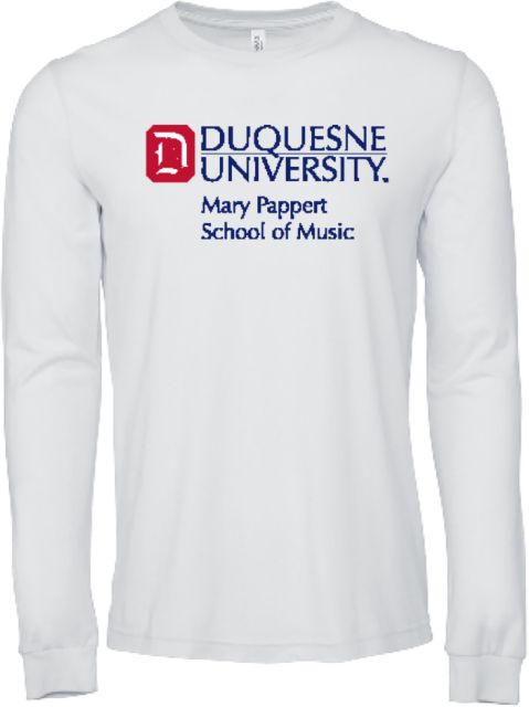 Duquesne Bella + Canvas Jersey Cotton Long Sleeve T Shirt Duquesne - Mary Pappert School of Music - ONLINE ONLY