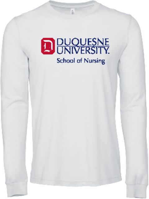 Duquesne Bella + Canvas Jersey Cotton Long Sleeve T Shirt Duquesne - School of Nursing - ONLINE ONLY