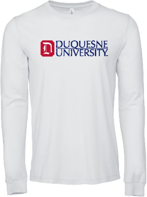 Duquesne Bella + Canvas Jersey Cotton Long Sleeve T Shirt Duquesne University Logomark - ONLINE ONLY