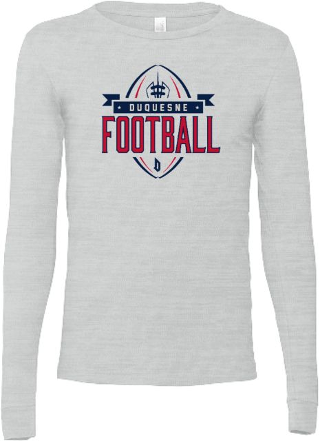 Duquesne Bella + Canvas Ash Jersey Cotton Long Sleeve T Shirt Duquesne Football - ONLINE ONLY