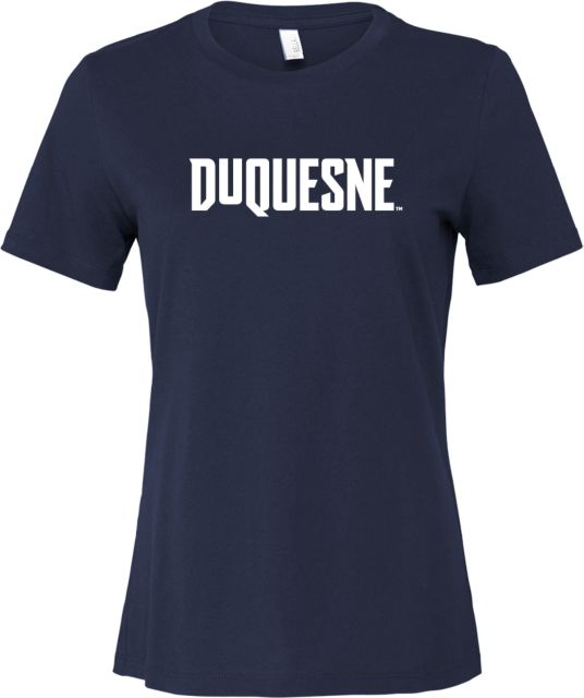 Duquesne Bella + Canvas Womens Relaxed Cotton T Shirt Duquesne - Primary Athletic Wordmark - ONLINE ONLY