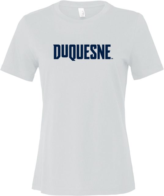 Duquesne Bella + Canvas Womens Relaxed Cotton T Shirt Duquesne - Primary Athletic Wordmark - ONLINE ONLY