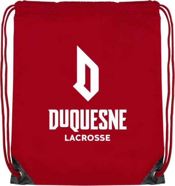 Duquesne Red Drawstring Backpack Duquesne Stacked - Lacrosse - ONLINE ONLY