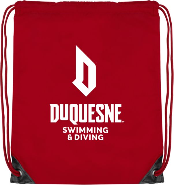 Duquesne Red Drawstring Backpack Duquesne Stacked - Swimming and Diving - ONLINE ONLY