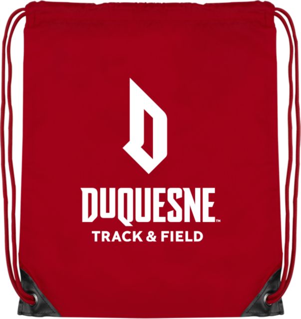 Duquesne Red Drawstring Backpack Duquesne Stacked - Track and Field - ONLINE ONLY