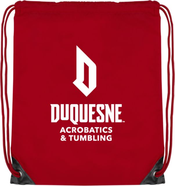 Duquesne Red Drawstring Backpack Duquesne Stacked - Acrobatics and Tumbling - ONLINE ONLY