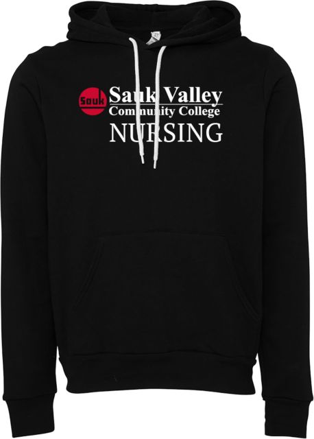 Sauk Valley Bella + Canvas Fleece Hood Sauk Valley CC Primary Mark Nursing - ONLINE ONLY