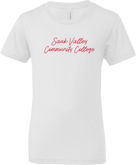 Sauk Valley Bella + Canvas Youth Jersey T Shirt Sauk Valley Community College Script - ONLINE ONLY