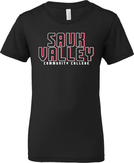 Sauk Valley Bella + Canvas Youth Jersey T Shirt Sauk Valley Community College Block Letters - ONLINE ONLY