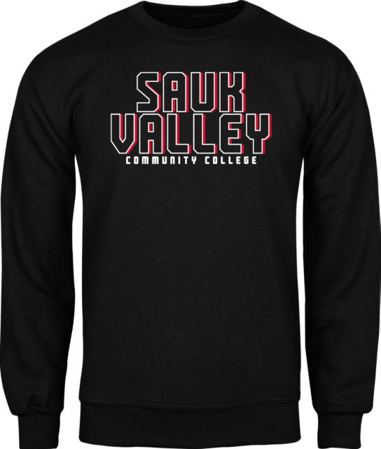 Sauk Valley Fleece Crew Sauk Valley Community College Block Letters - ONLINE ONLY