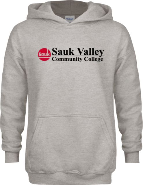 Sauk Valley Youth Fleece Hood Sauk Valley CC Primary Wordmark - ONLINE ONLY