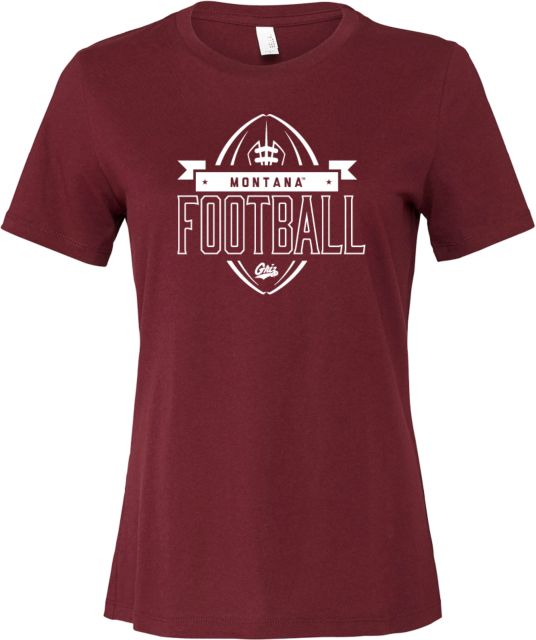 Montana Bella + Canvas Womens Relaxed Cotton T Shirt Montana Football Tall Design - ONLINE ONLY