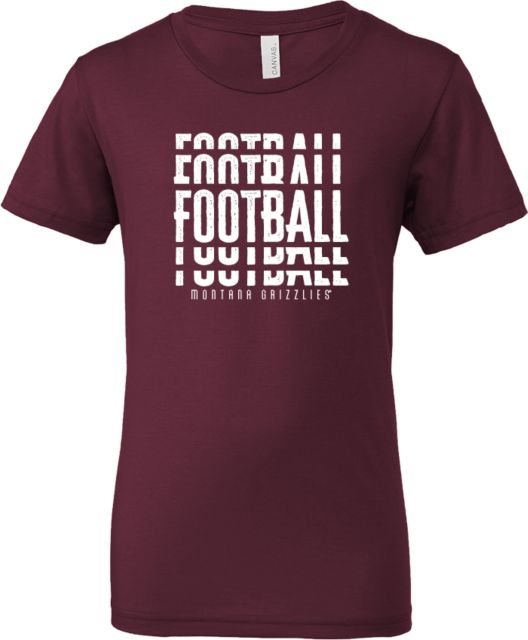 Montana Bella + Canvas Youth Jersey T Shirt Montana Grizzlies Repeat Football Design - ONLINE ONLY