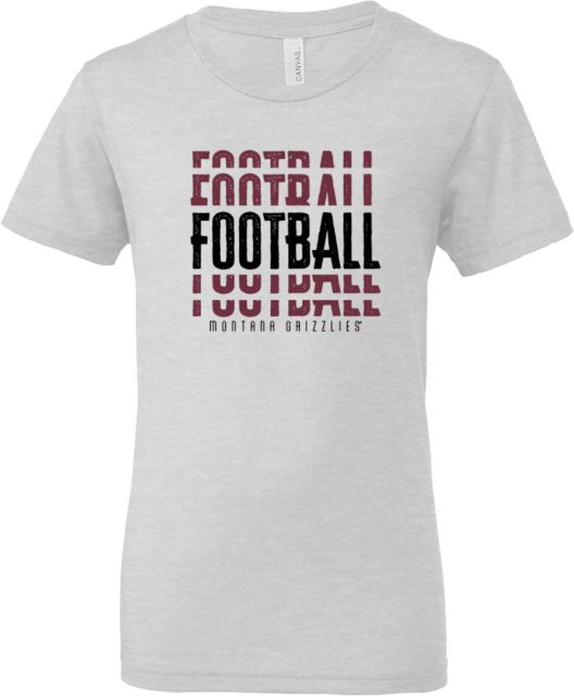 Montana Bella + Canvas Youth Jersey T Shirt Montana Grizzlies Repeat Football Design - ONLINE ONLY