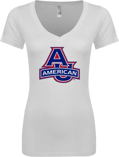 American University Next Level Ladies Junior Fit Ideal V Tee  - ONLINE ONLY