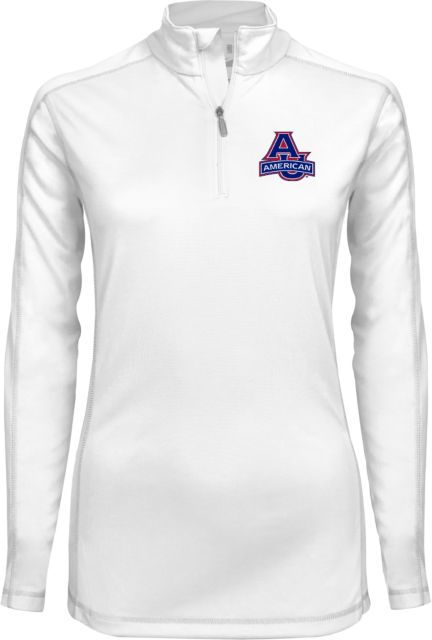 American University Ladies Syntrel Interlock 1/4 Zip  - ONLINE ONLY
