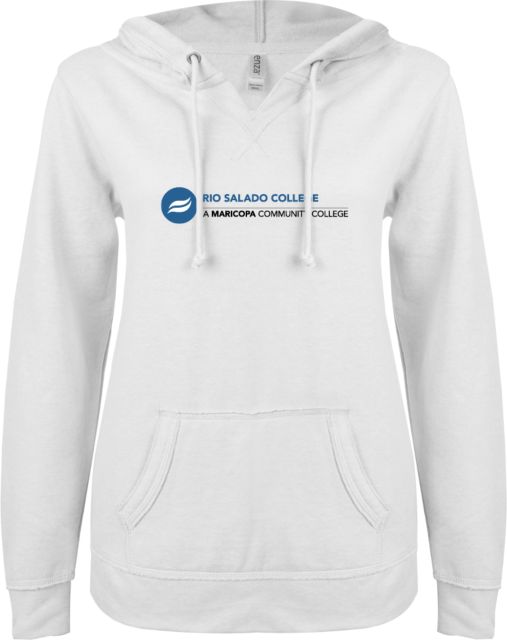 Rio Salado ENZA Ladies V Notch Raw Edge Fleece Hoodie Primary Mark - ONLINE ONLY