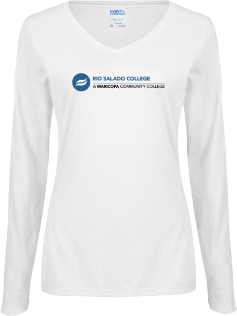 Rio Salado Ladies Long Sleeve V Neck Tee Primary Mark - ONLINE ONLY