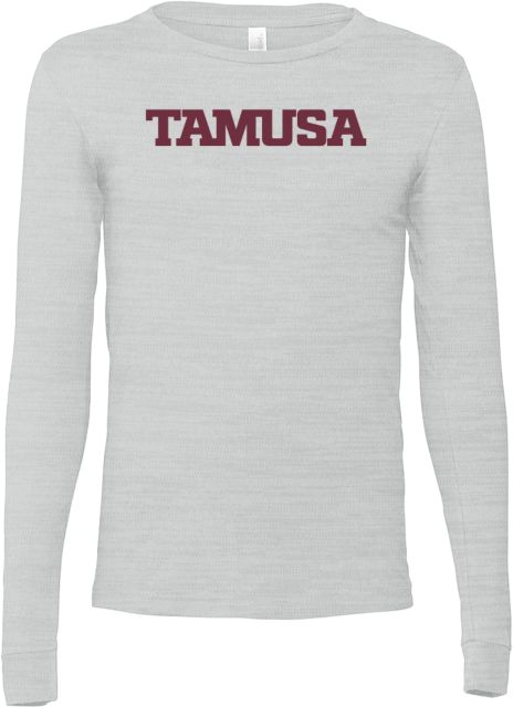 Texas A&M San Antonio Bella + Canvas Jersey Cotton Long Sleeve T Shirt TAMUSA Wordmark - ONLINE ONLY