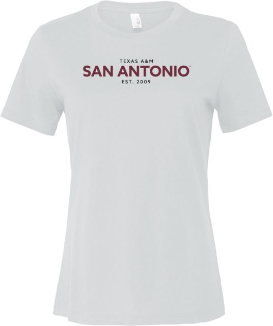 Texas A&M San Antonio Bella + Canvas Womens Relaxed Cotton T Shirt Texas A&M San Antonio EST.2009 - ONLINE ONLY