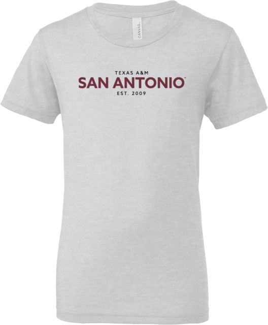 Texas A&M San Antonio Bella + Canvas Youth Jersey T Shirt Texas A&M San Antonio EST.2009 - ONLINE ONLY