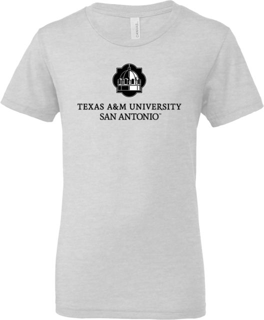 Texas A&M San Antonio Bella + Canvas Youth Jersey T Shirt Texas A&M University San Antonio Wordmark Stacked - ONLINE ONLY