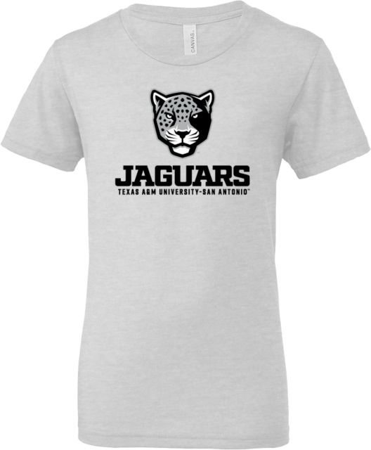 Texas A&M San Antonio Bella + Canvas Youth Jersey T Shirt Texas A&M University San Antonio Jaguars Wordmark Stacked - ONLINE ONLY