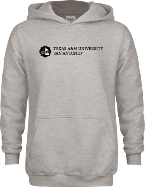 Texas A&M San Antonio Youth Fleece Hood Texas A&M University San Antonio Wordmark Horizontal - ONLINE ONLY