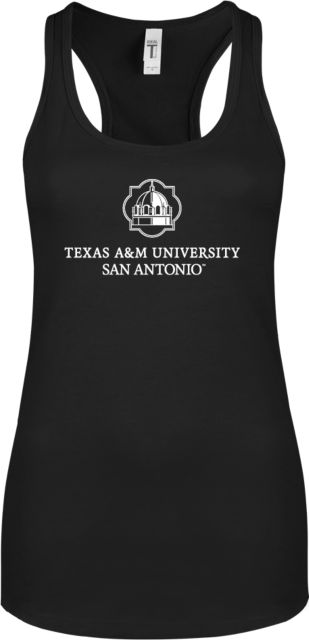 Texas A&M San Antonio Next Level Womens Racerback Tank  Texas A&M University San Antonio Wordmark Stacked - ONLINE ONLY