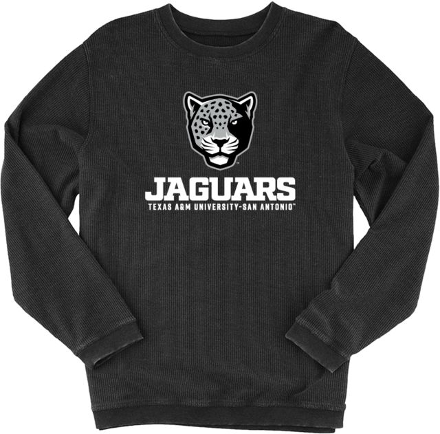 Texas A&M San Antonio Boxercraft Womens Corded Crew Texas A&M University San Antonio Jaguars Wordmark Stacked - ONLINE ONLY