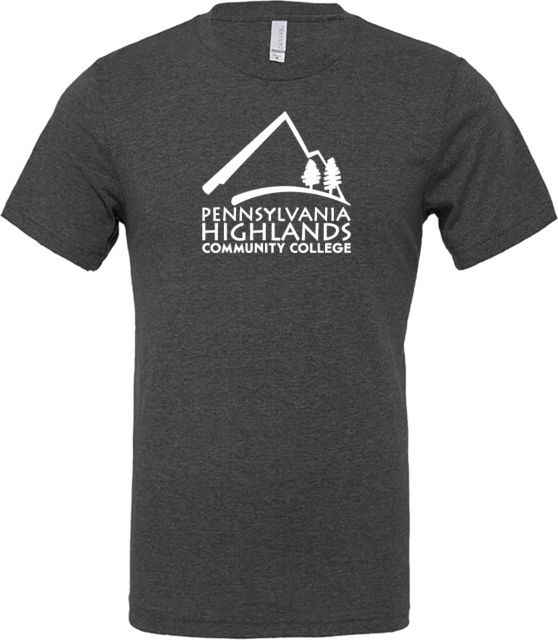 Pennsylvania Highlands Bella + Canvas Dark Heather CVC T Shirt Pennsylvania Highlands Logo Vertical - ONLINE ONLY
