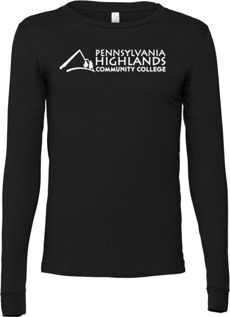 Pennsylvania Highlands Bella + Canvas Jersey Cotton Long Sleeve T Shirt Pennsylvania Highlands Logo Horizontal - ONLINE ONLY