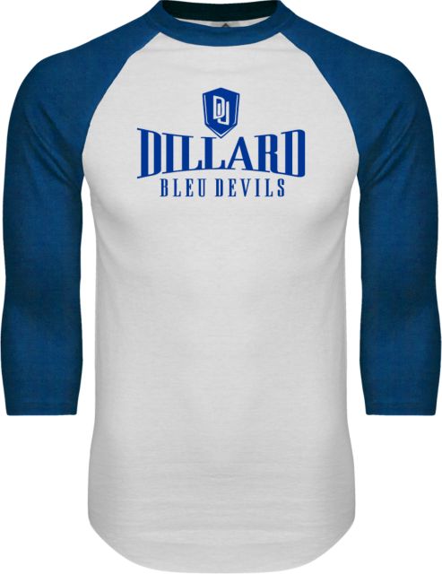 Dillard Raglan Baseball T Shirt Dillard Bleu Devils with DU Shield - ONLINE ONLY