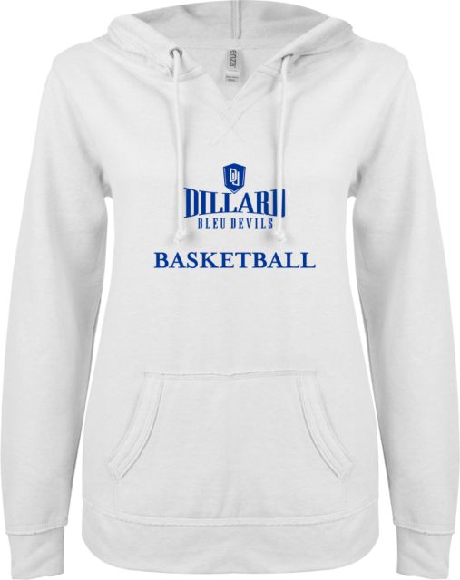 Dillard ENZA Ladies V Notch Raw Edge Fleece Hoodie Basketball - ONLINE ONLY