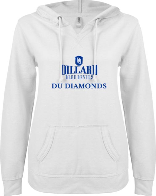 Dillard ENZA Ladies V Notch Raw Edge Fleece Hoodie DU Diamonds - ONLINE ONLY