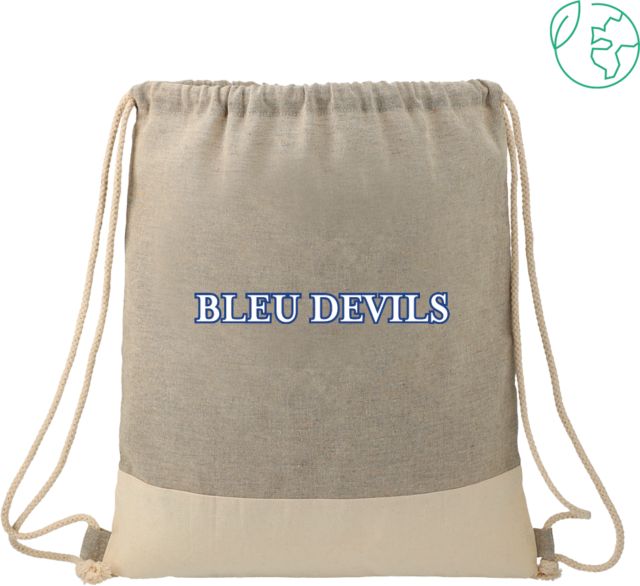 Dillard Split Recycled Cotton Grey/Natural Drawstring Bag Primary Mark - ONLINE ONLY