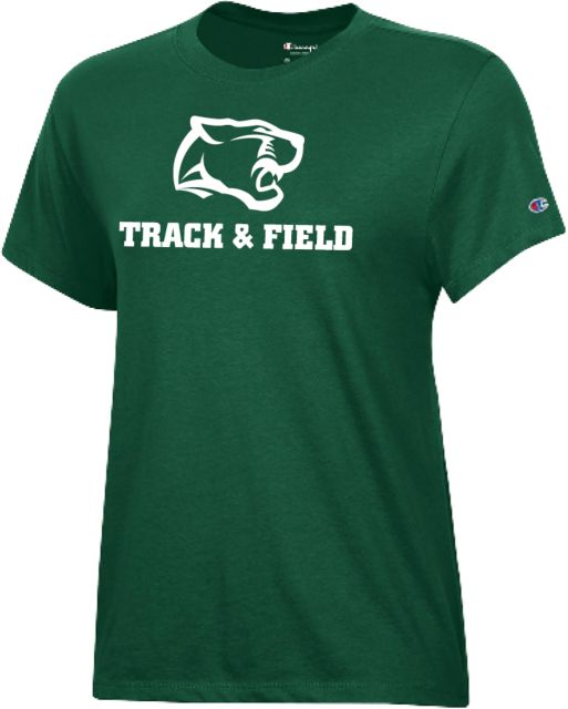 Pine Crest Champion Womens Core Short Sleeve Tee Track and Field Panther Head - ONLINE ONLY