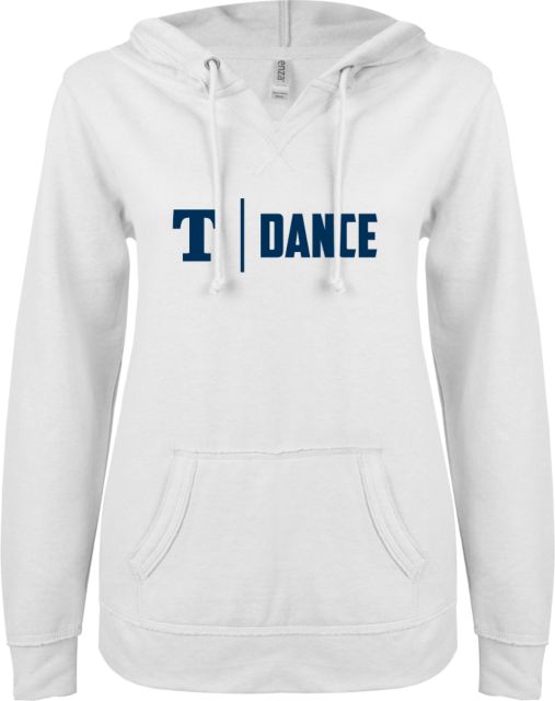 Trine ENZA Ladies V Notch Raw Edge Fleece Hoodie Dance - ONLINE ONLY