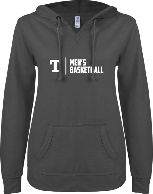 Trine ENZA Ladies V Notch Raw Edge Fleece Hoodie Mens Basketball - ONLINE ONLY