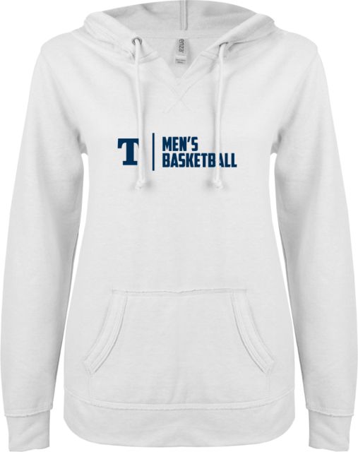 Trine ENZA Ladies V Notch Raw Edge Fleece Hoodie Mens Basketball - ONLINE ONLY