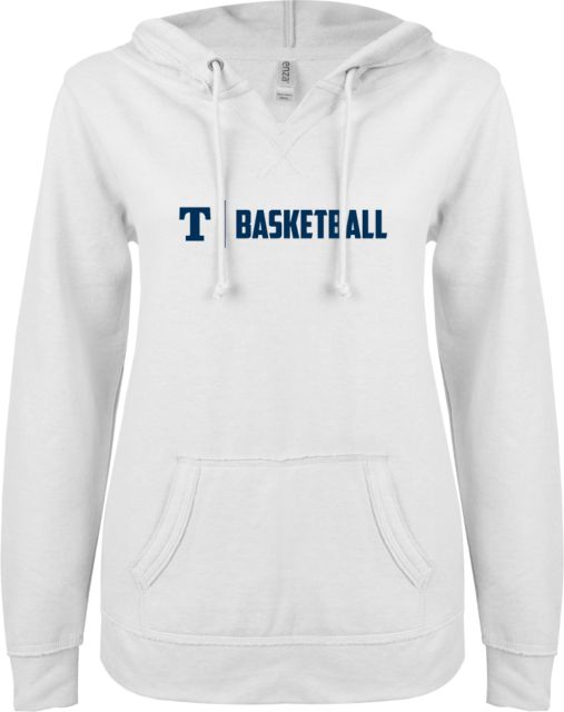 Trine ENZA Ladies V Notch Raw Edge Fleece Hoodie Basketball - ONLINE ONLY