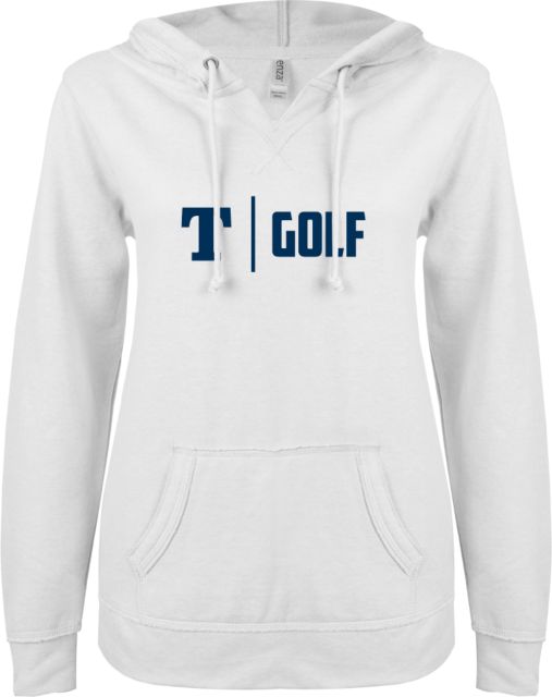 Trine ENZA Ladies V Notch Raw Edge Fleece Hoodie Golf - ONLINE ONLY