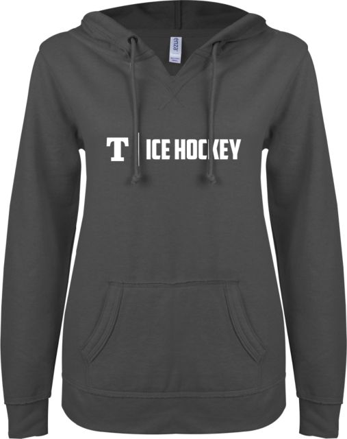 Trine ENZA Ladies V Notch Raw Edge Fleece Hoodie Ice Hockey - ONLINE ONLY