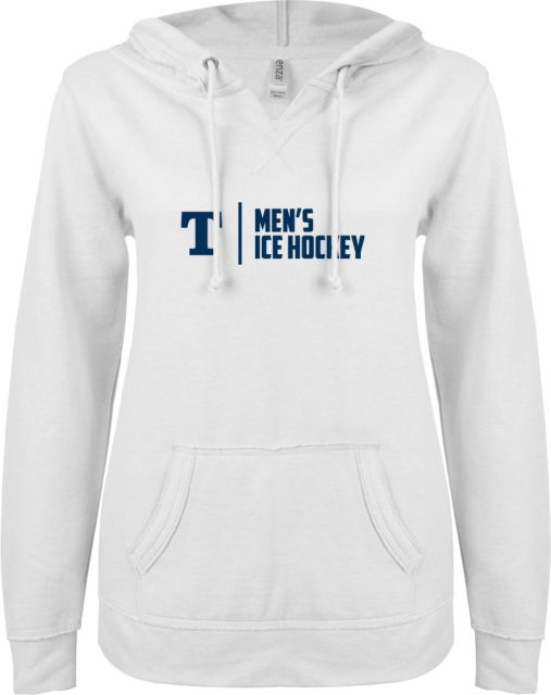 Trine ENZA Ladies V Notch Raw Edge Fleece Hoodie Mens Ice Hockey - ONLINE ONLY