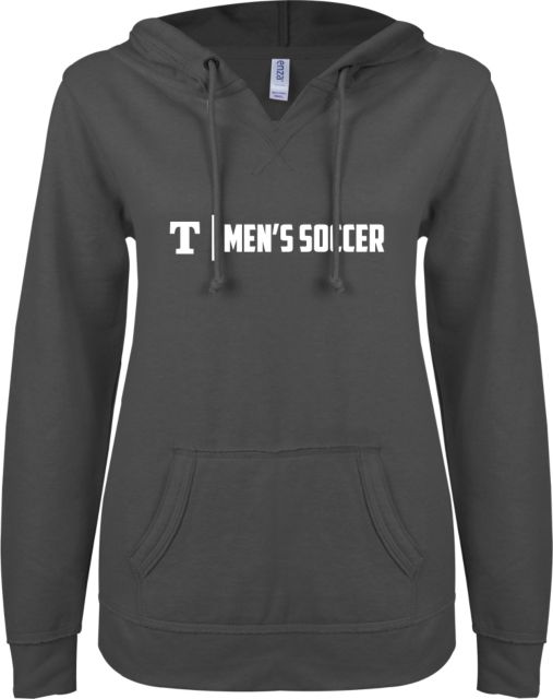 Trine ENZA Ladies V Notch Raw Edge Fleece Hoodie Mens Soccer - ONLINE ONLY